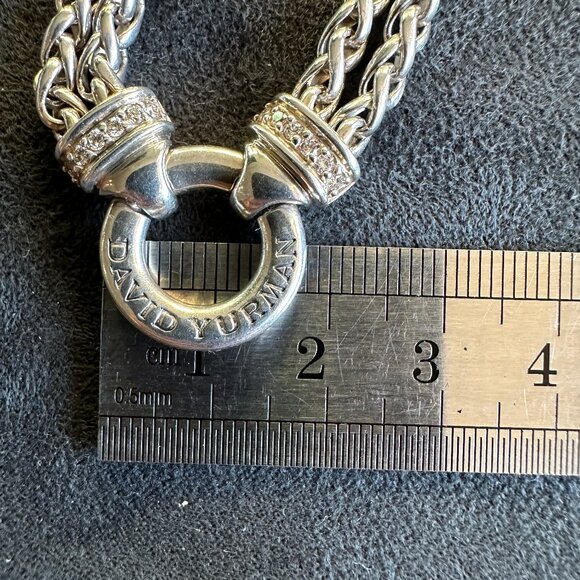 David Yurman Double Wheat Chain Diamond Necklace - 18" - Picture 13 of 15